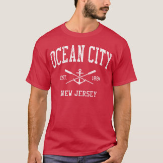 Camiseta Ocean City Nj Crossed Oars Boat Anchor Sports vint