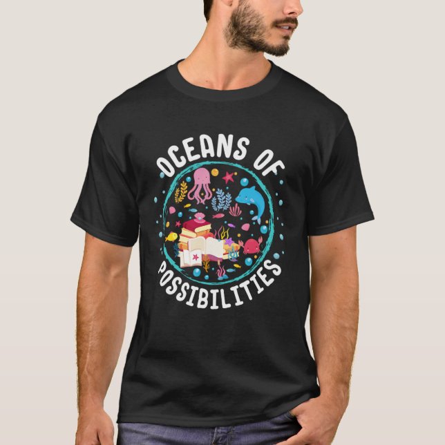 Camiseta Ocean Creatures Summer Reading Possibilities Libra (Frente)