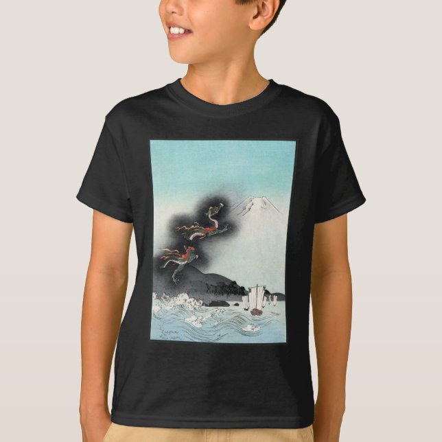 Camiseta Ocean Dragon Rising to Mt. Fuji HOKUSAI Ukiyo-e (Frente)