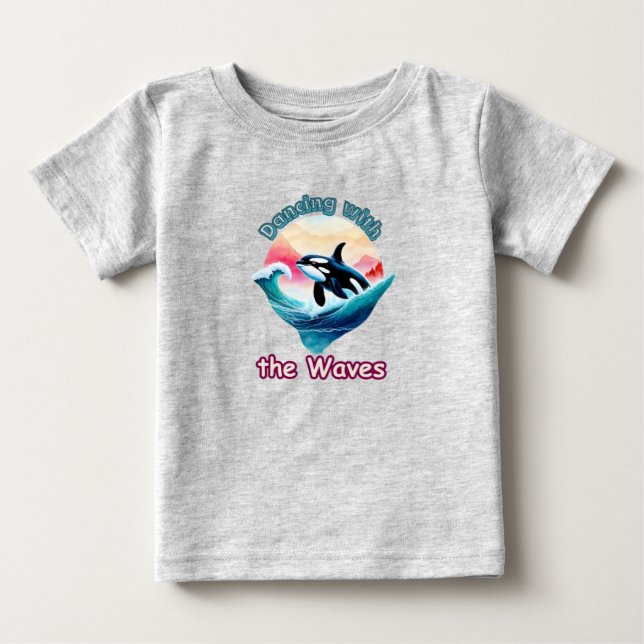 Camiseta Ocean Energy: Baleia Assassina em Aqua Salto (Frente)