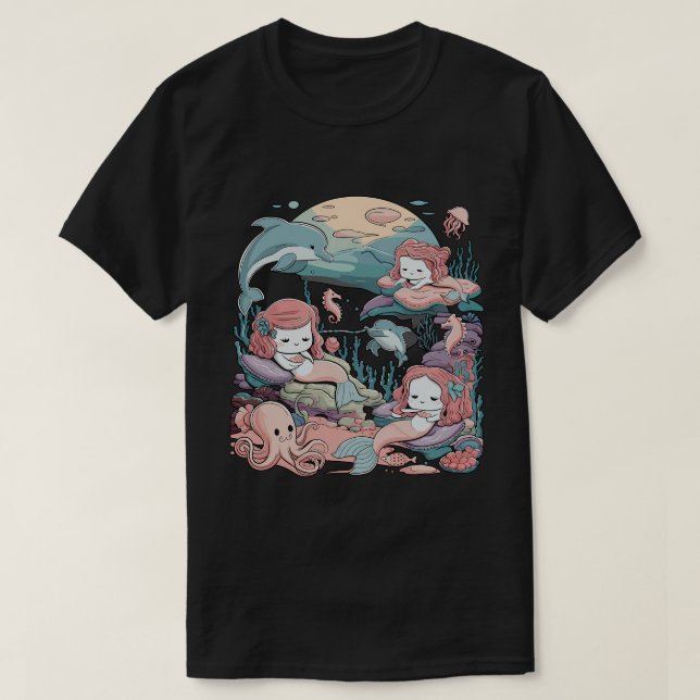 Camiseta Ocean Fantasy Mermaid Graphic (Frente do Design)