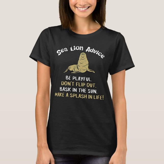 Camiseta Ocean Life Science Geeks Marine Biology Sea Lion (Frente)