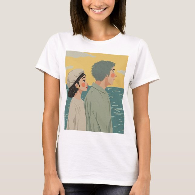 Camiseta Ocean Love: A Dreamy Casal's View (Frente)