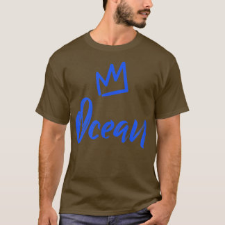 Camiseta Ocean the King  Blue Crown & Name for Men Called O