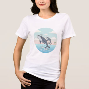 Camiseta Ocean Vibes - Gráfico de golfinhos femininos