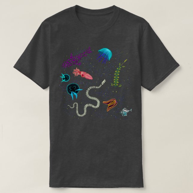 Camiseta Oceano Bioluminescente (Frente do Design)