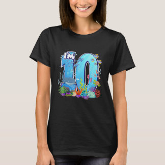 Camiseta Oceano de peixes de baleia marinha eu sou 10 menin