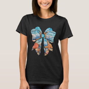 Camiseta Oceano Feminino Coquete Laço Verão Costa Praia Mul