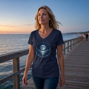 Camiseta Oceano Luar Encantado Cena da Noite Celestial