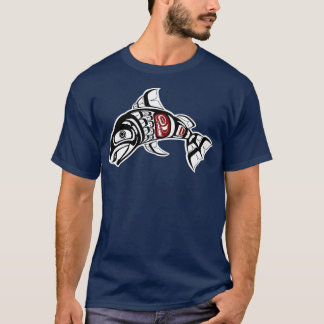Camiseta Oceano Pacífico Noroeste design salmão