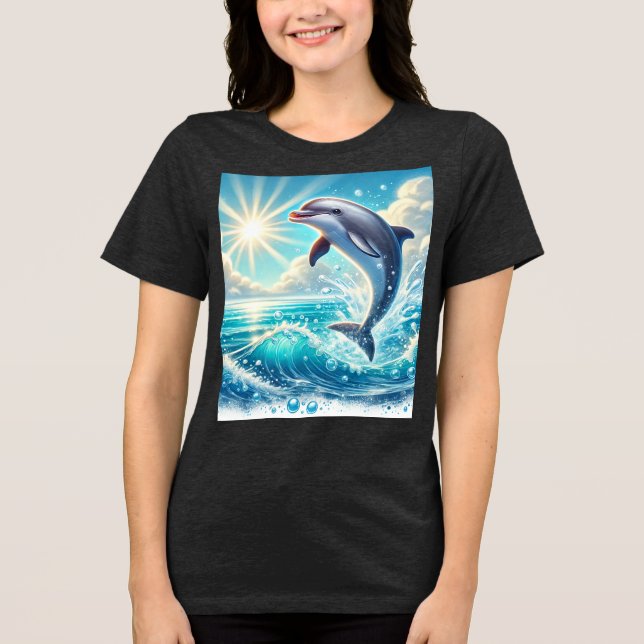 Camiseta Oceano Play: Golfinho Splash Tee (Frente)