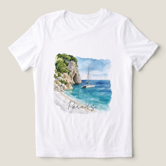 Camiseta Oceano Riviera Francês do Paraíso (Design frontal)