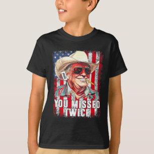Camiseta Ocidental Trump 2025 Cowboy Você Perdeu Duas Vezes