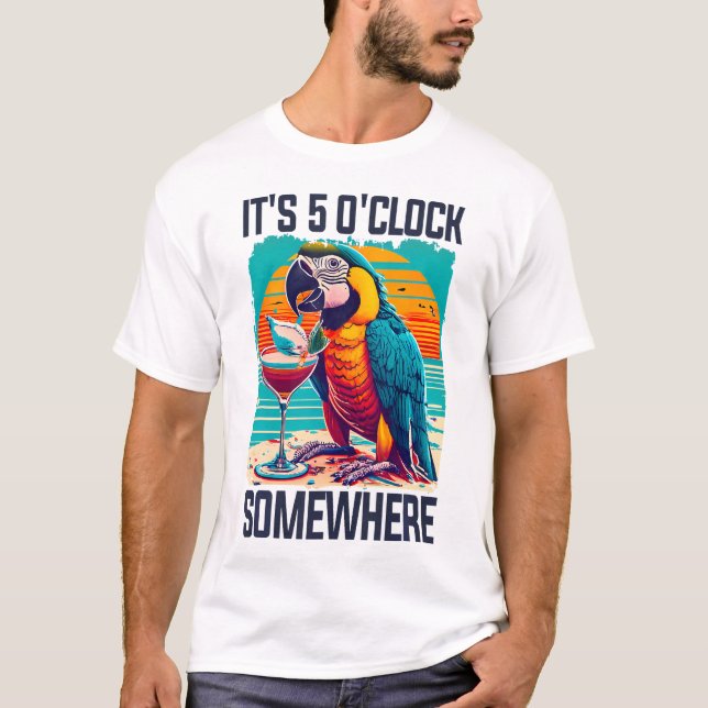 Camiseta OClock Algures Bebendo de Papagaio Verão (Frente)