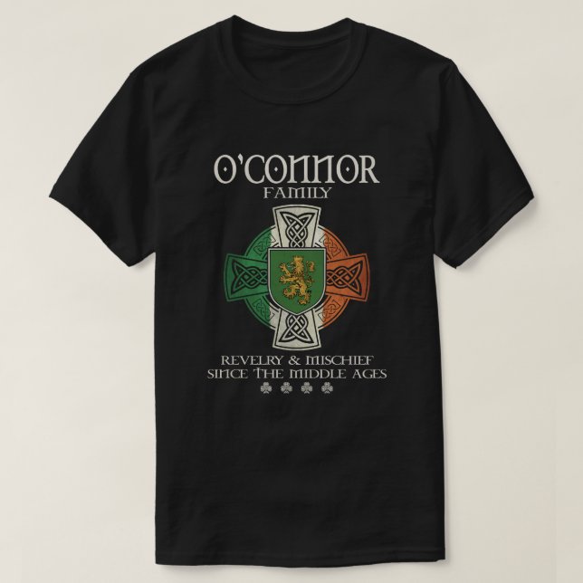 Camiseta O'Connor Family Ireland O'Connor apelido (Frente do Design)