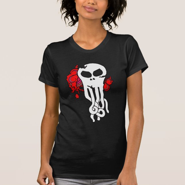 Camiseta Octo - crânio vermelho (Frente)