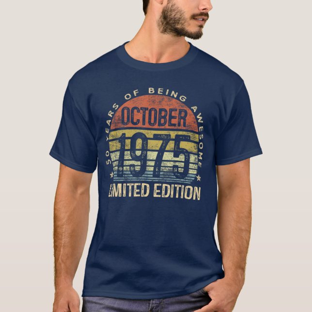 Camiseta October 1975 Limited Edition 50YearOld 50th Birthd (Frente)