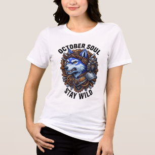 Camiseta October Soul Stay Wild Wolf