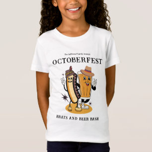 Camiseta Octoberfest Brats Beer Fall Party Retro Kid