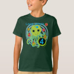Camiseta Octopus 4th Birthday T shirts e presentes<br><div class="desc">Crianças que comemoram seu quarto aniversário que amam a vida marinha e o polvo amarão nossas t-shirts de aniversário do Octopus,  bolsas de tote,  botões,  guardas de conservação e outros presentes e roupa de 4 anos.</div>