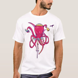 Camiseta Octopus Andando de bicicleta