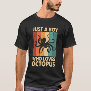 Camiseta Octopus Animal Retro-Vintage Engraçado Presente Pa