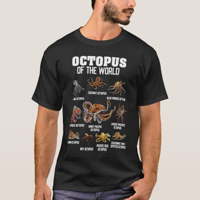 Camiseta Octopus Animals of the World Sea Animal Ocean Octo (Frente)