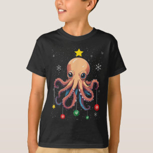 Camiseta Octopus Árvore de Natal Pajama Anima Bonita