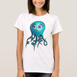 Camiseta Octopus Azul-Cartoon Sea Animal