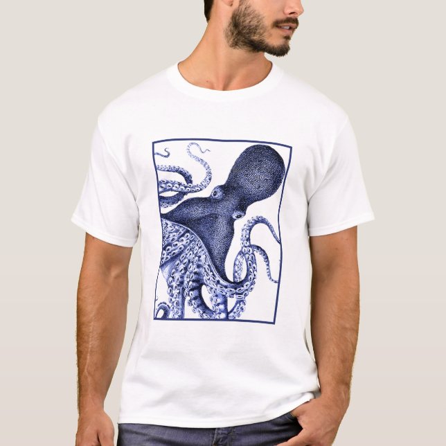 Camiseta Octopus Azul Paisagem (Frente)