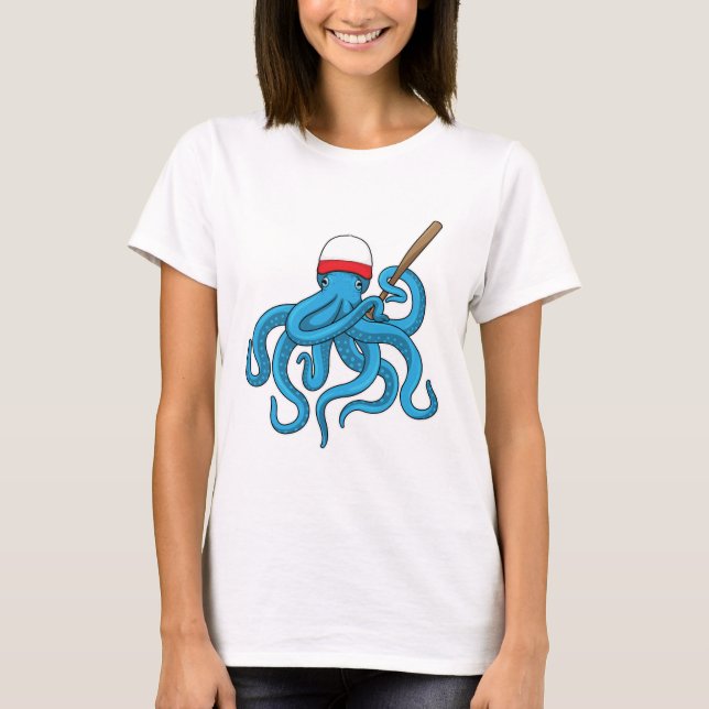 Camiseta Octopus Baco-beisebol (Frente)
