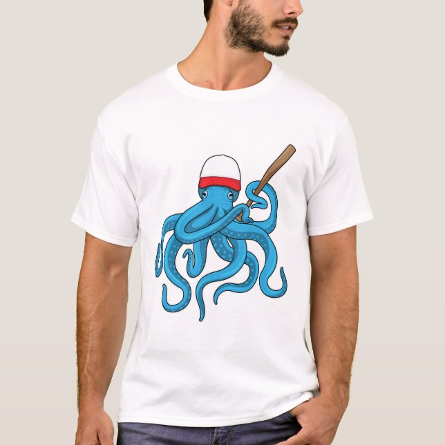 Camiseta Octopus Baco-beisebol (Frente)