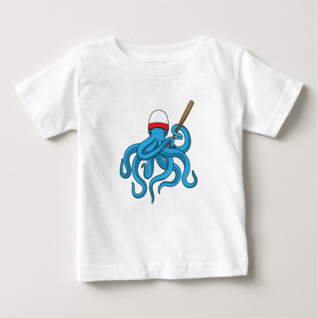 Camiseta Octopus Baco-beisebol (Frente)