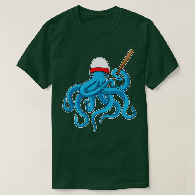 Camiseta Octopus Baco-beisebol (Frente do Design)