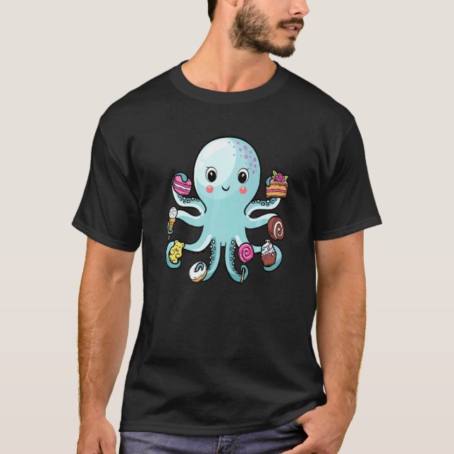 Camiseta Octopus Cake Tentáculos Animais Marinhos (Frente)