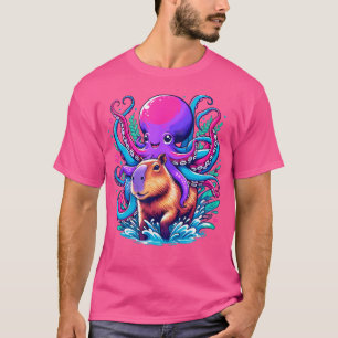 Camiseta Octopus Capybara Lover Funny Octopus Andando Capyb