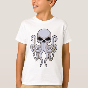 Camiseta Octopus com 8 Braços e Crânio