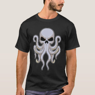 Camiseta Octopus com 8 Braços e Crânio
