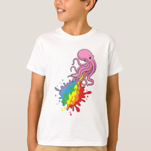 Camiseta Octopus com arco-íris
