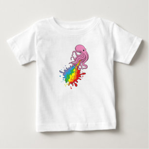 Camiseta Octopus com arco-íris