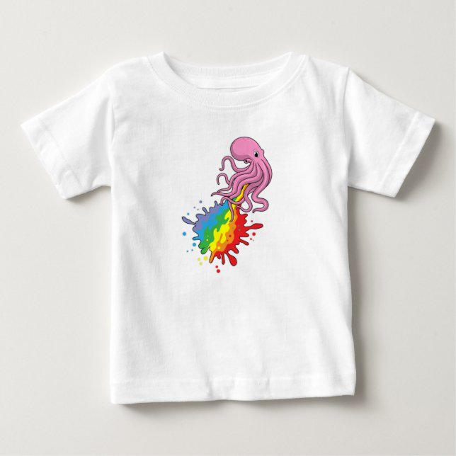Camiseta Octopus com arco-íris (Frente)