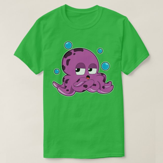 Camiseta Octopus com bolhas de ar (Frente do Design)