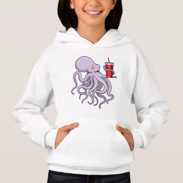 Camiseta Octopus com caneta de Bebendo (Frente)