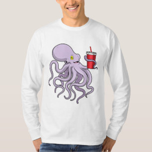 Camiseta Octopus com caneta de Bebendo