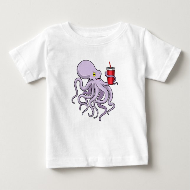 Camiseta Octopus com caneta de Bebendo (Frente)