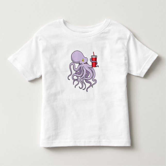 Camiseta Octopus com caneta de Bebendo (Frente)