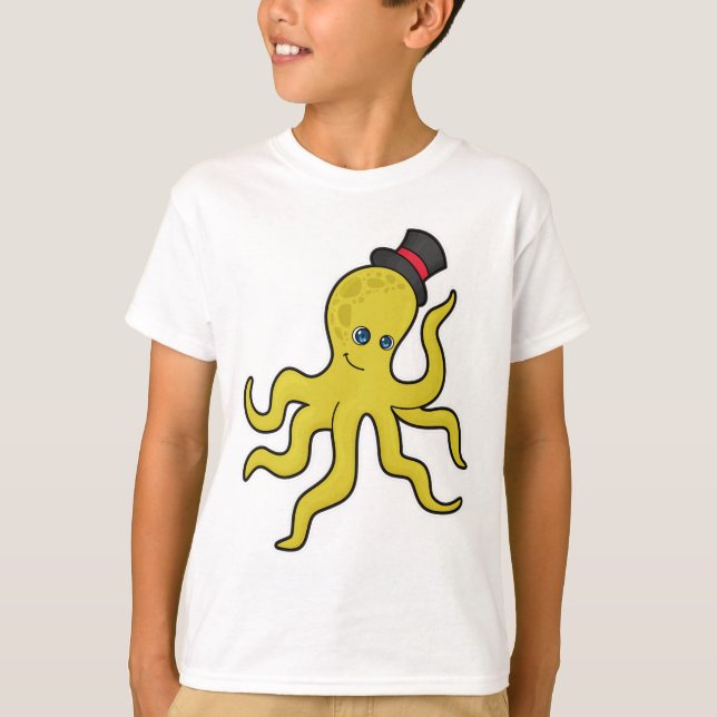 Camiseta Octopus com chapéu (Frente)