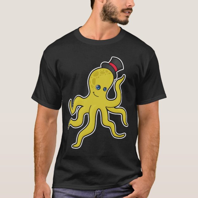 Camiseta Octopus com chapéu (Frente)