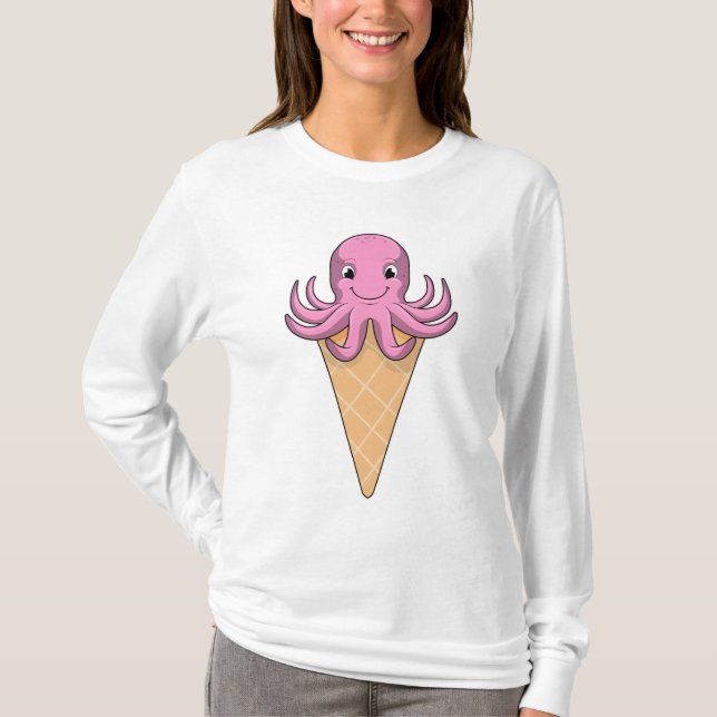 Camiseta Octopus com cone de Sorvete (Frente)