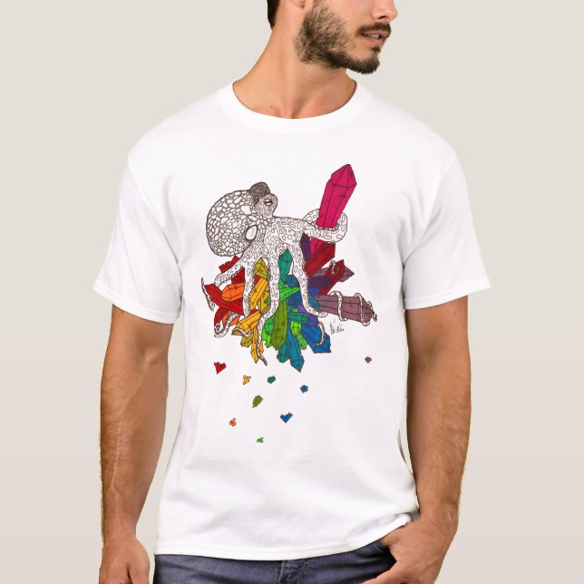 Camiseta Octopus com cristalino frente e caracol-dorso (Frente)